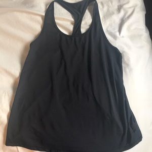 Black workout tank, cute open back